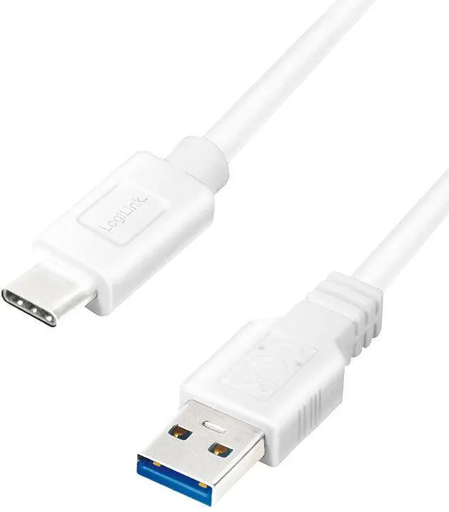 Cablu USB-A la USB-C Logilink CU0177 USB 3.2 Gen1x1 3 m alb