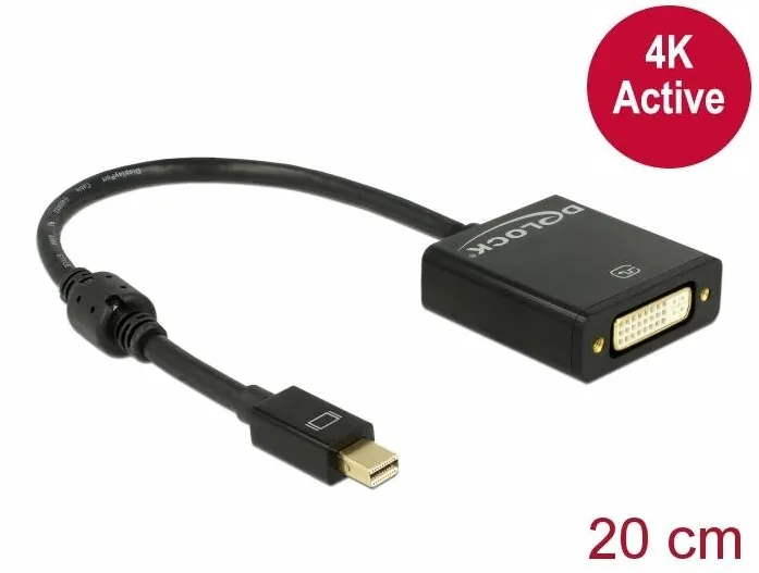 Adaptor DELOCK 62603, DisplayPort 1.2 tata > DVI mama 4K Activ negru