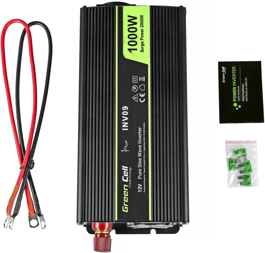 Green Cell INV09 power adapter/inverter Auto 1000 W Black