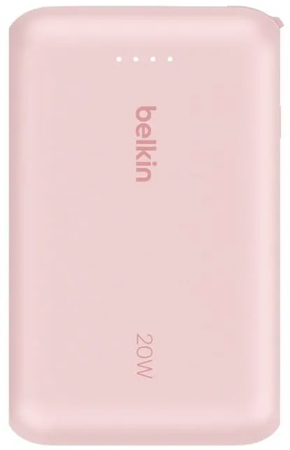 Baterie Externa BELKIN BoostCharge 10k mAh 20w integrated cable-C, port-C, pink