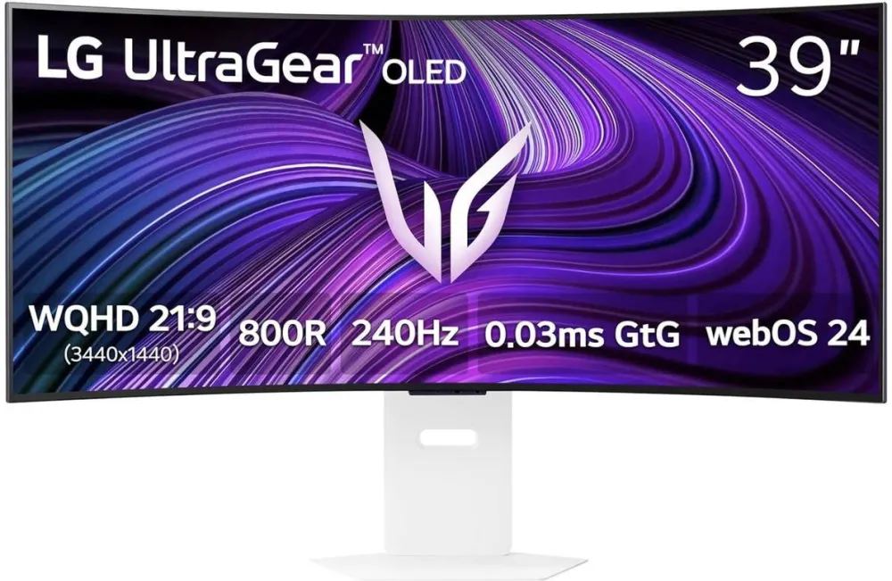 Monitor LG Gaming OLED 39" 39GX90SA-W, WQHD (3440 x 1440), HDMI, DisplayPort, Ecran curbat, Boxe, 240 Hz, 0.03 ms (Alb)
