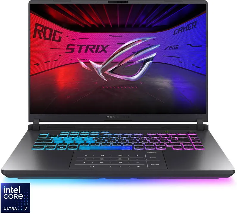 Laptop Asus Gaming 16'' ROG Strix G16 G615LR, 2.5K 240Hz, Procesor Intel Core Ultra 7 255HX (30M Cache, up to 5.20 GHz), 32GB DDR5, 2TB SSD, GeForce RTX 5070 Ti 12GB, No OS, Volt Green