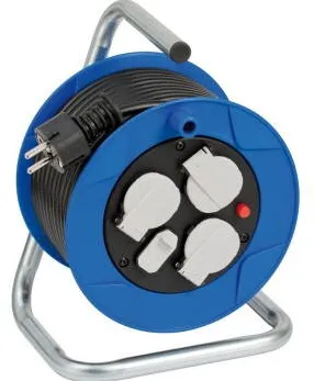 Brennenstuhl "Garant Kompakt" Cable Reel, 3 sockets, USB, 15m, Indoor, blue