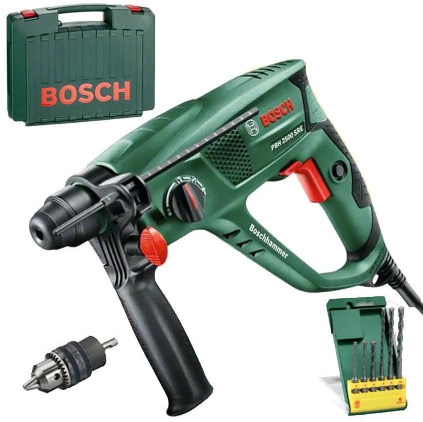 BOSCH PBH 2500 SRE Compact, 600 W, 2000 RPM, 22 mm, 6 Accesorii