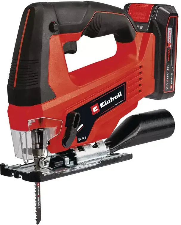Einhell Ferastru pendular pe acumulator Power-X-Change TC-JS 18/70 Li KIt, 2700 curse/min, 70 mm adancime taiere lemn, 10 mm adancime taiere plastic, 8 mm adancime taiere otel, acumulator 18 V 2.5 Ah Power-X-Change si incarcator
