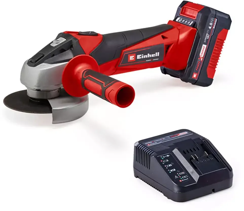 Einhell Polizor unghiular pe acumulator Einhell Power X-Change TC-AG 18/115 li Kit, diametru disc 115mm, 8500 rpm, taiere max, 28 mm, 1 acumulator de 4 Ah, incarcator