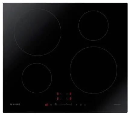 Plita Samsung incorporabila NZ64H37070K, Electrica, 60 cm, 4 arzatoare, 7000 W, Negru