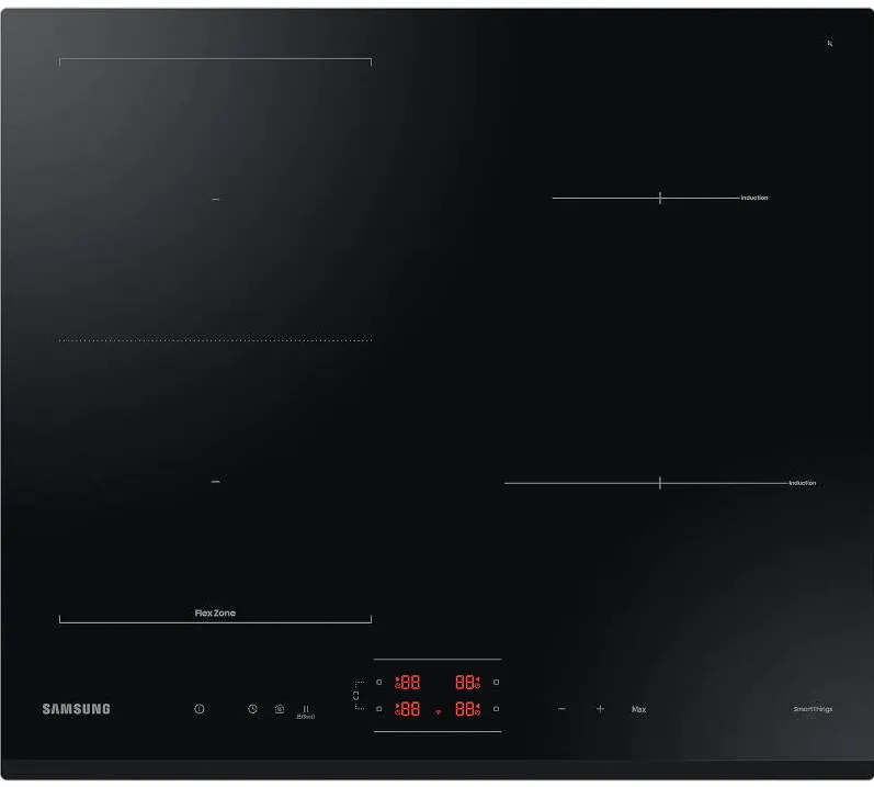 Plita Samsung incorporabila NZ64B5045GK/U2, Inductie, 4 zone de gatire, Flex Zone, 60 cm, Negru