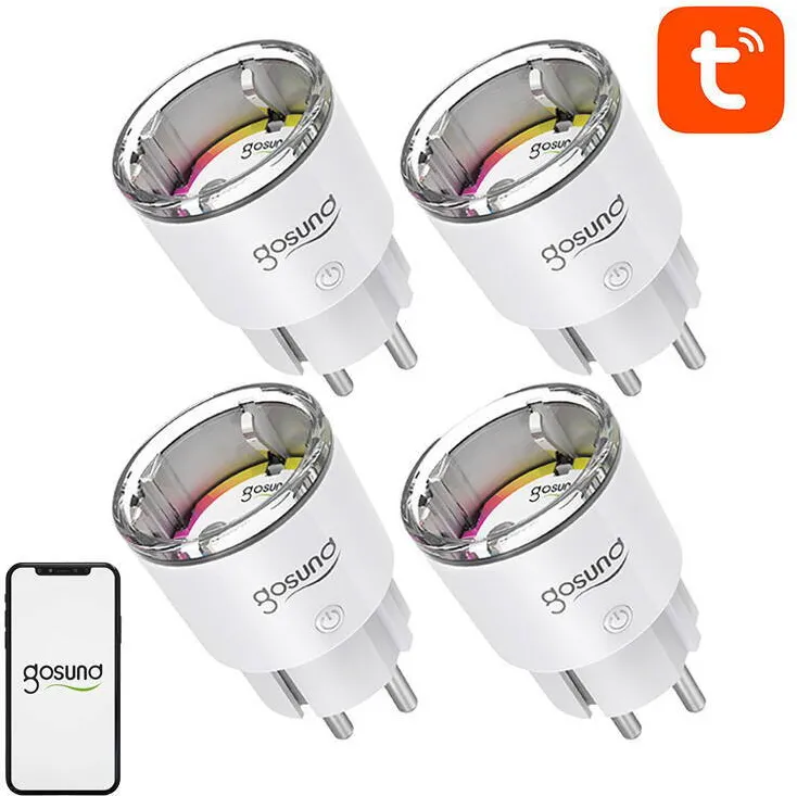 Gosund Inteligentne gniazdko WiFi EP2, 4 sztuki (czteropak) 10A Tuya