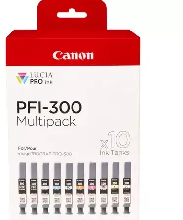 Cartus Imprimanta Canon PFI-300 Multipack MBK/PBK/C/M/Y/PC/PM/R/GY/CO
