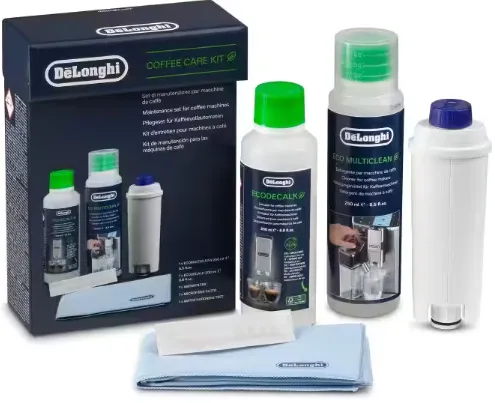 DELONGHI DLSC306 Maintenance Care Kit for Bean to Cup & Espresso Coffee Machines, includes five cleaning accessories