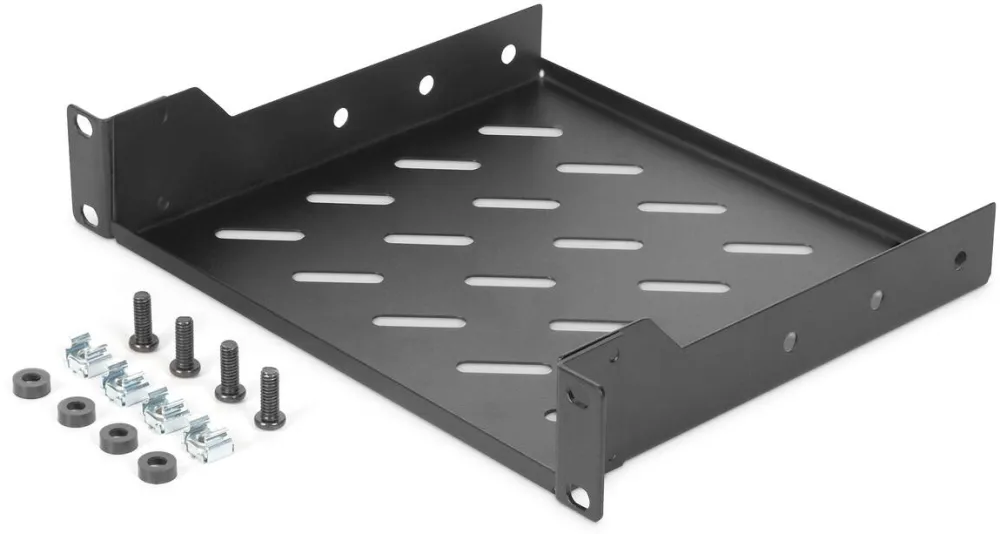Rack Digitus 1U shelf for racks from 254 mm depth 44X254X200 mm, up to 25 kg, black (RAL 9005)