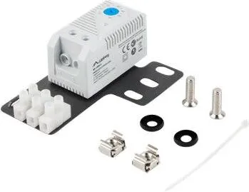 Rack LANBERG Closed-loop thermostat 10A for rack cabinets with 19" ear and terminal block, gray