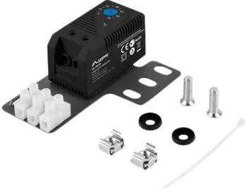 Rack LANBERG Closed-loop thermostat 10A for rack cabinets with 19" ear and terminal block, black