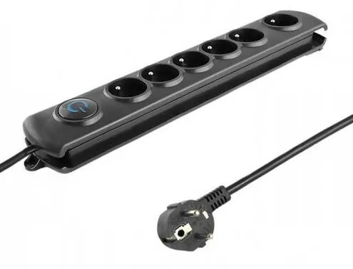 QOLTEC Priza/Prelungitor 50111 surge protector 6 AC outlet(s) 230 V 1.8 m Black
