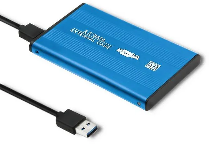 Rack QOLTEC 51859 Enclosure HDD/SSD 2.5'' SATA3 | USB 3.0 | Blue