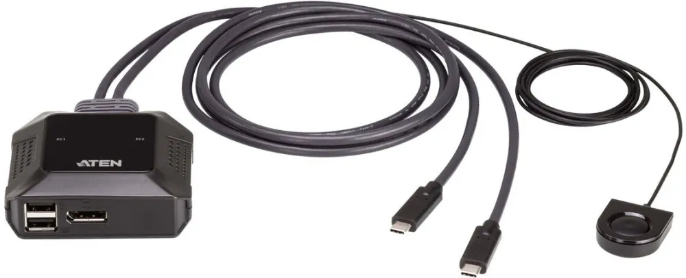 Switch KVM ATEN Aten US3312 2-Port USB-C 4K DisplayPort KVM Switch with Remote Port Selector