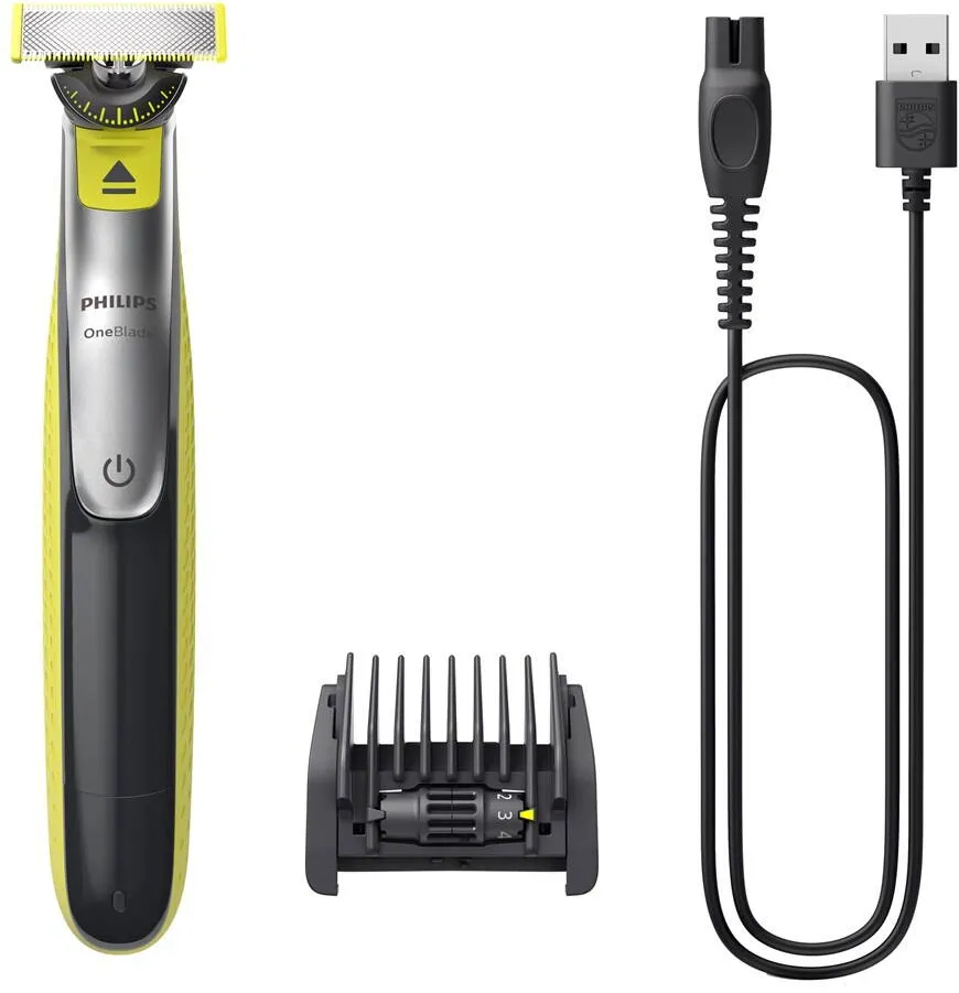 Philips Aparat de tuns si barbierit QP2734/23 OneBlade 360, Pieptene reglabil 5 in 1, 60 minute autonomie, Wet&Dry Negru/Verde