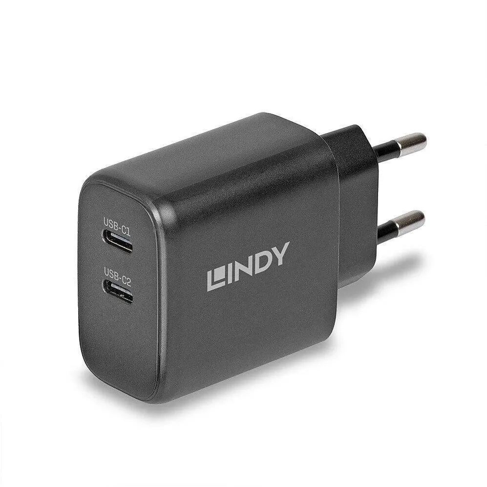 Lindy Incarcator  2x USB Type-C GaN 65W