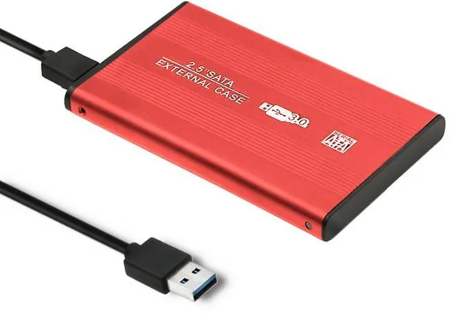 Rack QOLTEC 51860 Enclosure HDD/SSD 2.5'' SATA3 | USB 3.0 | Red