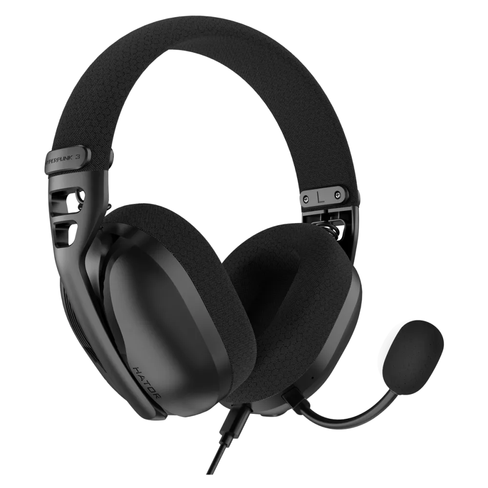 Casti HATOR Casti cu fir punk 3 USB negru