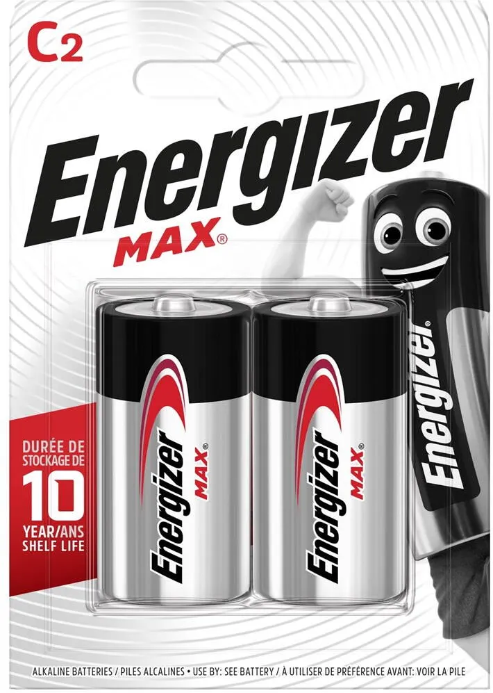 ENERGIZER BATTERY MAX C LR14. 2 pcs. ECO package