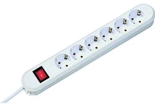 BACHMANN Prelungitor Smart 381.252KR Protectie copii Intrerupator 6 prize Schuko Cablu 5m Alb