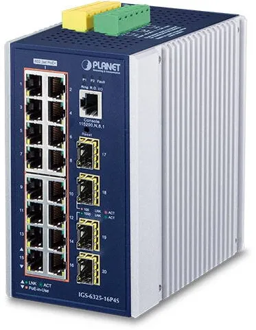 Switch Planet Industrial L3+ 16-Port 1000T + 4Port 1000X SFP