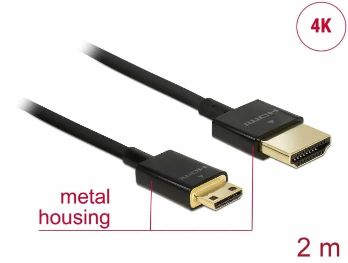 Cablu DELOCK HDMI Ethernet A -> mini C St/St 2.00m 3D 4K sli