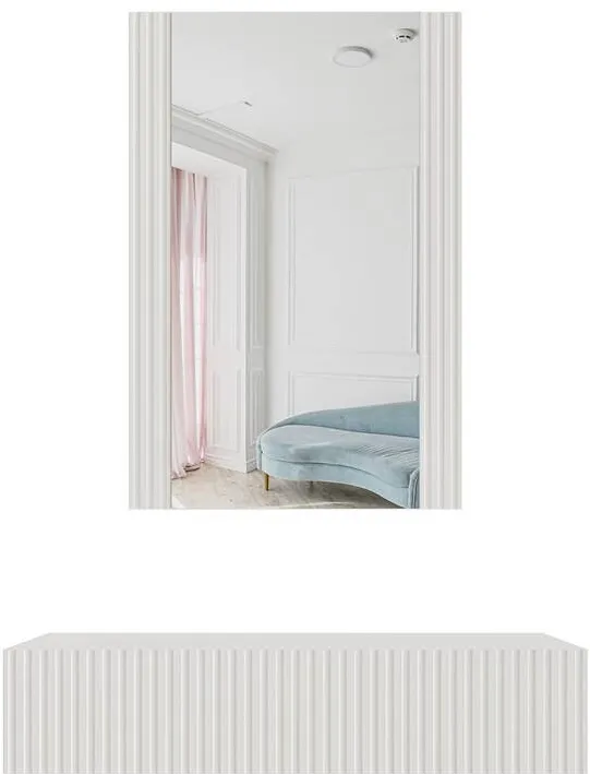 Masuta de toaleta cu oglinda Cama MEBLE PAFOS 80x41,6x100 cm alb mat