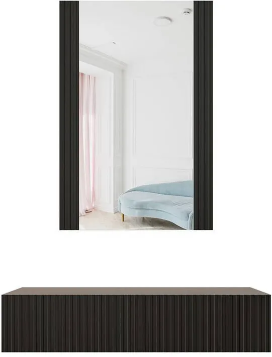 Cama MEBLE Dressing table with mirror PAFOS 80x41.6x100 mat black