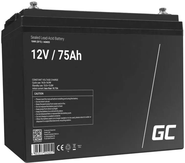 Green Cell AGM25 UPS Baterie Sealed Lead Acid (VRLA) 12 V 75 Ah