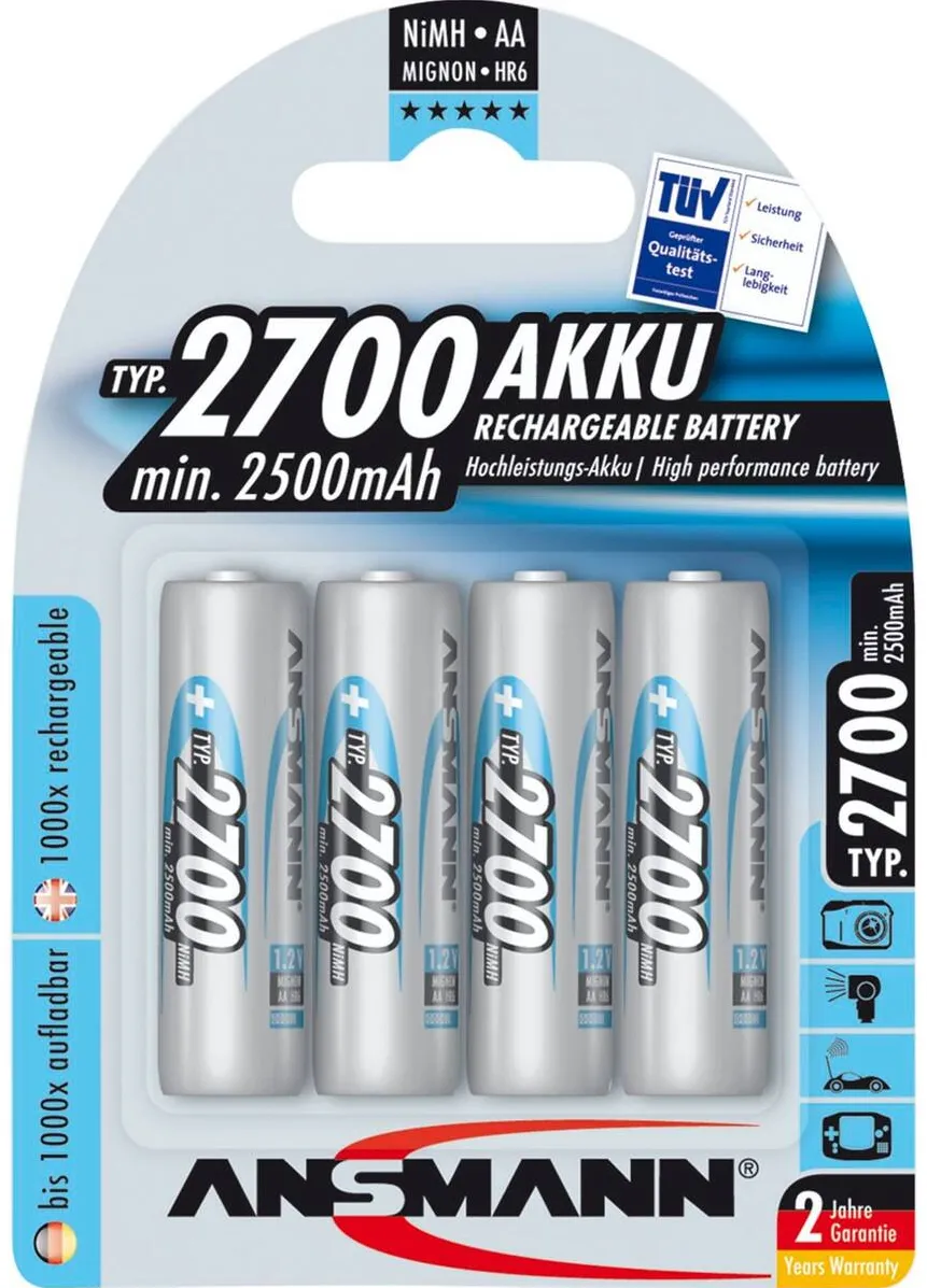 Ansmann Acumulator/Incarcator 1x4 rech. battery 2700 Mignon AA 2500 mAh