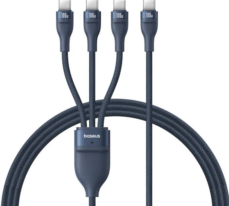 Baseus  Flash Series Type C to C+C+C fast charging cable 480 Mbps Blue