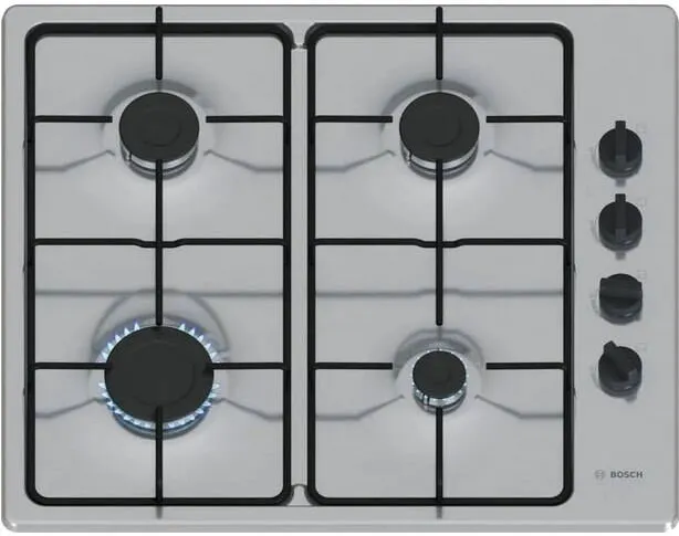 Plita BOSCH incorporabila PBP6B5K80, Gaz, 4 zone de gatit, Inox