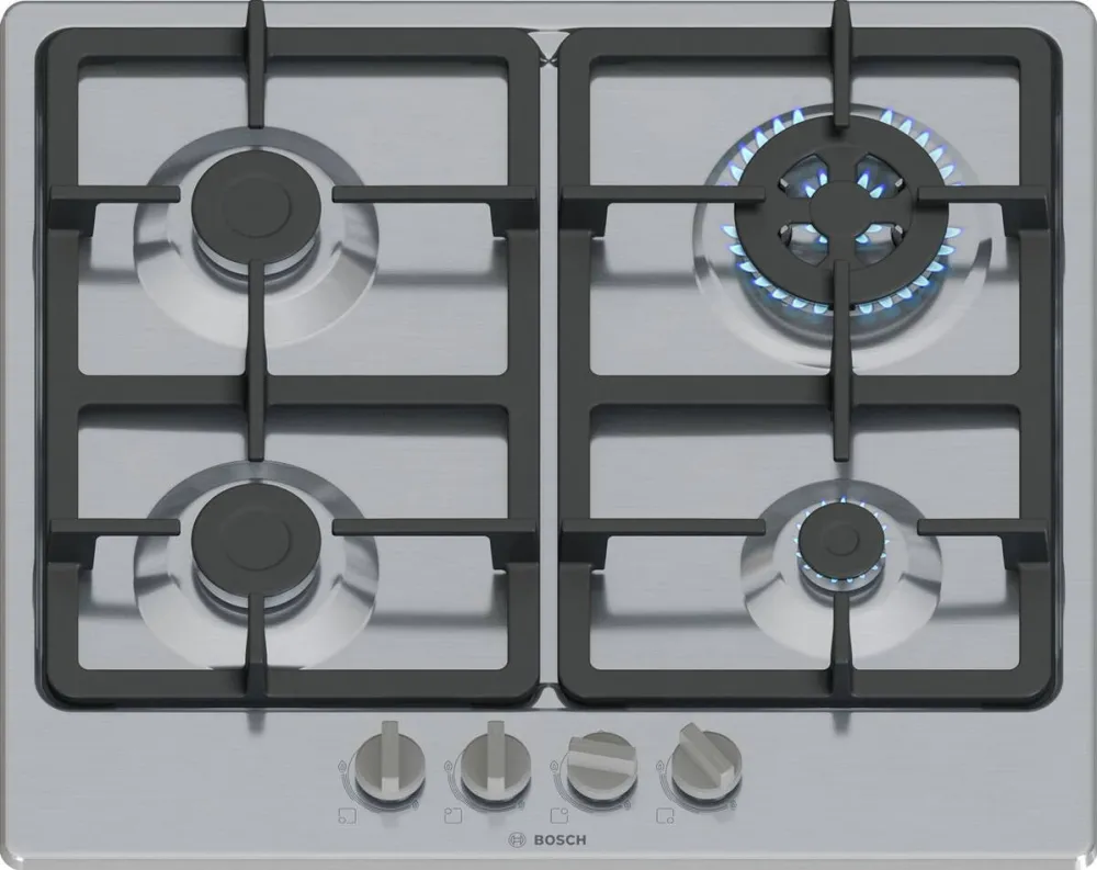 Plita BOSCH Serie 4 PGH6B5K90 Stainless steel Built-in 58 cm Gas 4 zone(s)