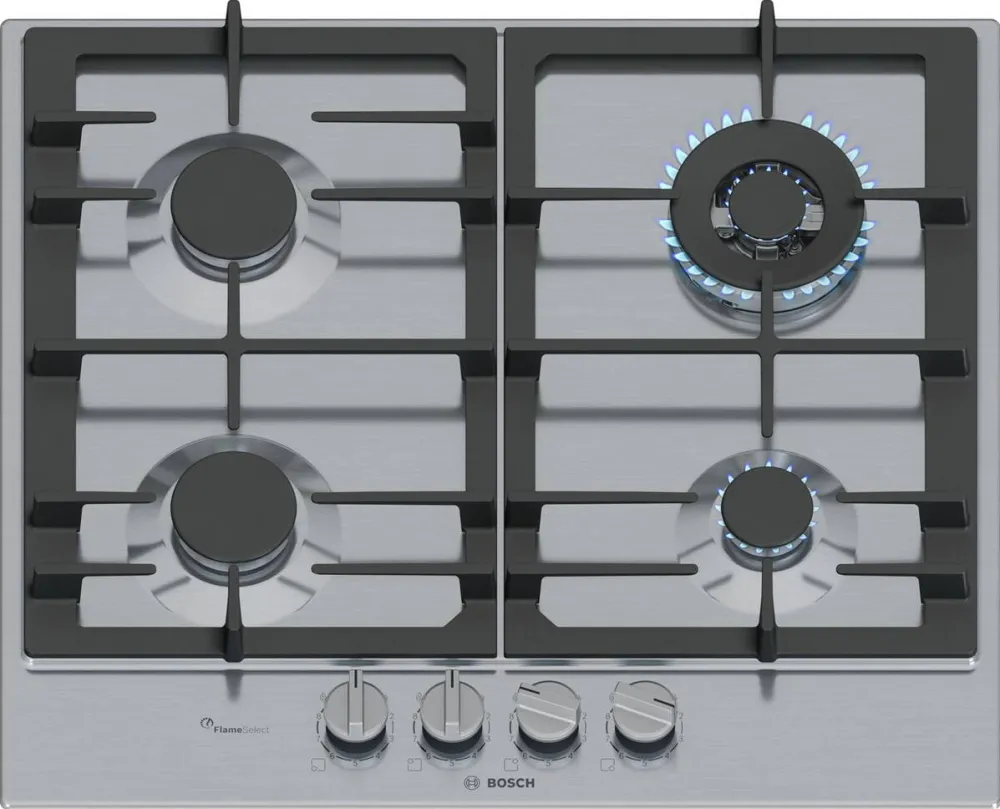 Plita BOSCH Serie 6 PCH6A5I90 Stainless steel Built-in 60 cm Gas 4 zone(s)