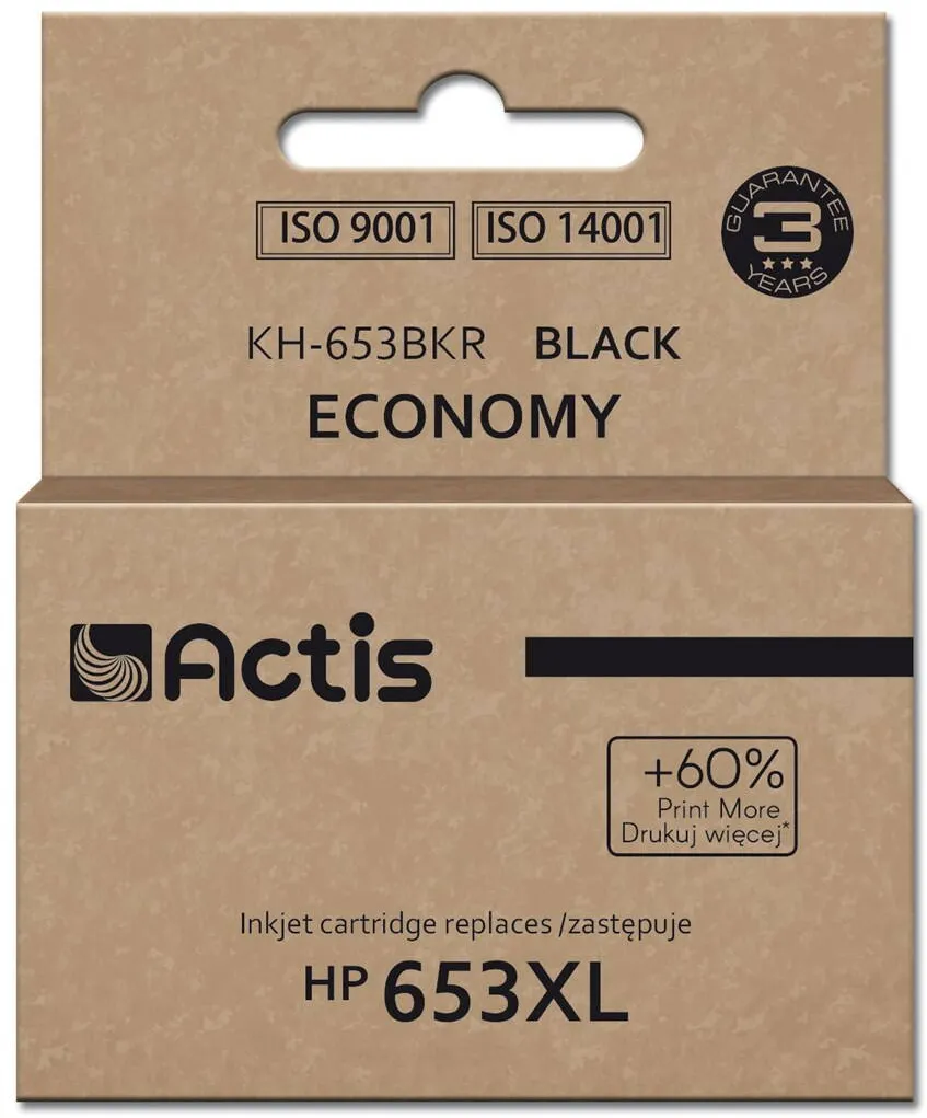 Cartus Imprimanta ACTIS Actis KH-653BKR Ink Cartridge (replacement for HP 653XL 3YM75AE; Premium; 20ml; 575 pages; black)