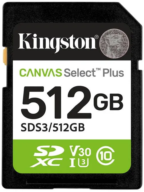 Card de Memorie Kingston Kingston Technology 512GB SDXC Canvas Select Plus Gen3 150MB/s C10 UHS-I U3 V30