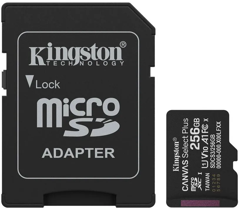 Card de Memorie Kingston Kingston Technology 256GB microSDXC Canvas Select Plus Gen3 150MB/s A1 Card + Adapter