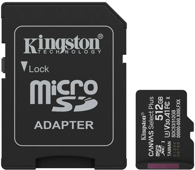 Card de Memorie Kingston Kingston Technology 512GB microSDXC Canvas Select Plus Gen3 150MB/s A1 Card + Adapter