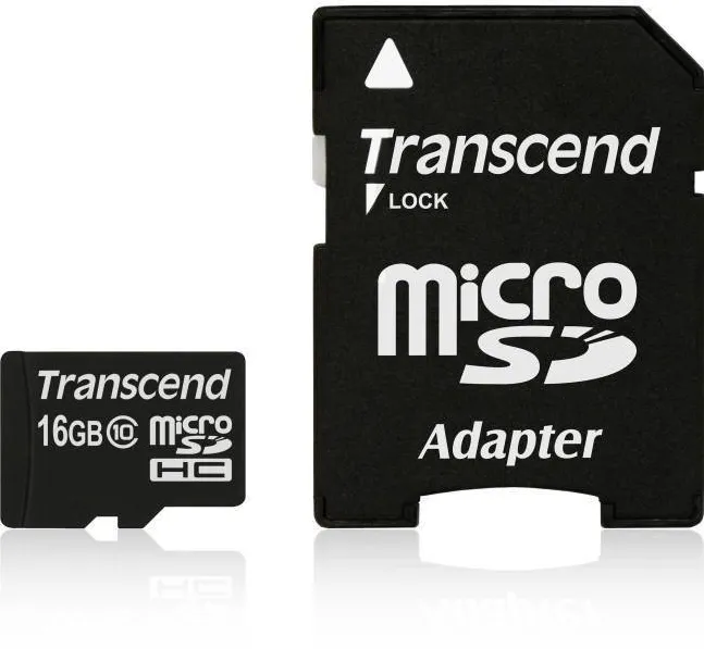 Card de Memorie Transcend Micro SDHC 16GB Class 10 + Adaptor SD