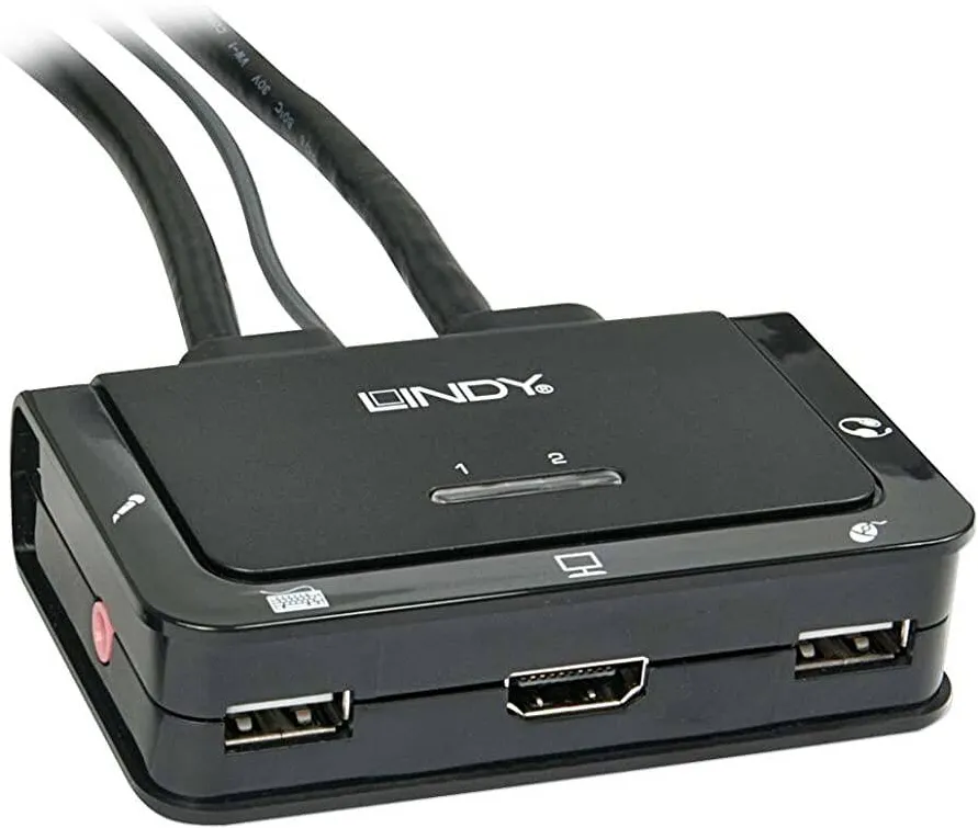 Lindy Compact 2 Port HDMI USB 2.0 & Audio