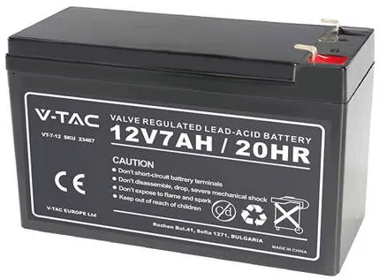 V-TAC Acumulator GEL PLUMB 12V 7AH 151X65X94MM