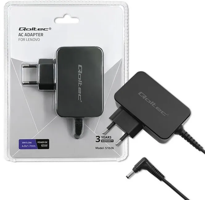 Alimentator Laptop QOLTEC Qoltec 51026 power adapter/inverter Indoor/outdoor 65 W Black