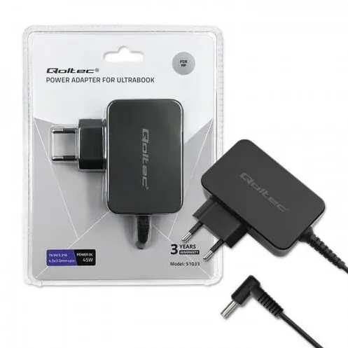 Alimentator Laptop QOLTEC Qoltec 51033 power adapter/inverter Indoor 45 W Black