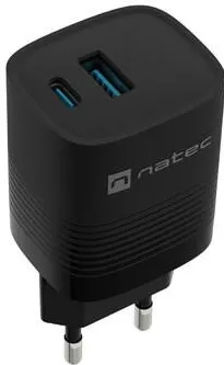 Natec NATEC RIBERA GAN CHARGER 1X USB-A + 1X USB-C 30W BLACK