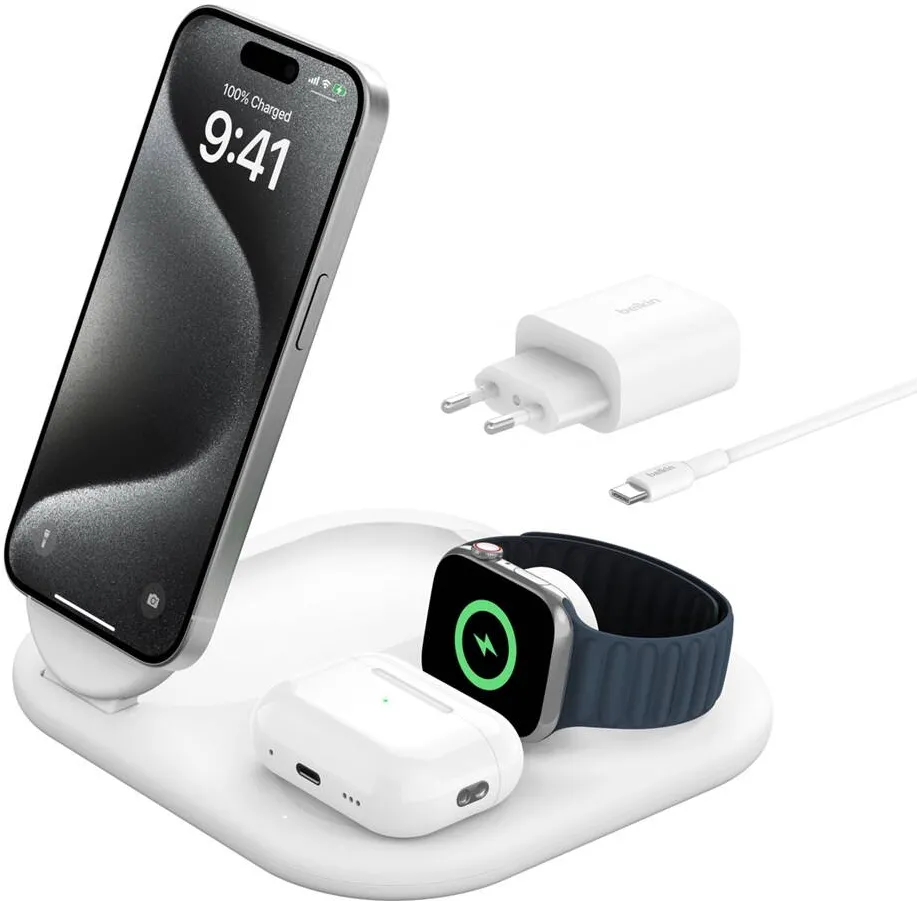 BELKIN Belkin BoostCharge Headphones, Smartphone, Smartwatch White USB Wireless charging Fast charging Indoor