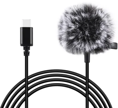 Microfon Puluz Mikrofon Jack Puluz krawatowy z klipsem PU425 1,5m USB-C