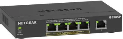 Netgear GS305Pv3 Unmanaged Gigabit Ethernet (10/100/1000) Power over Ethernet (PoE) Black